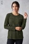 Winter Clover Patterned Stoned Slit Lycra Women's Mother Combed Cotton Blouse
