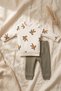 Baby Unisex Sea Turtle Patterned Ribbed Cotton Sweatshirt and Pants Top and Bottom Set - 6