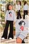 Winter, Spring, and Autumn Girls' Black Spanish Flared Bottoms and Gray Sweat Top - 2