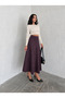 Women's Suede Plum (Purple) Color Flared Skirt - 4