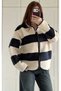 Stripe Patterned Fleece Jacket - 3
