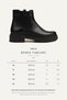 Women's Genuine Leather Chelsea Boots Black Zippered Thick Non-Slip Sole Winter Ankle Boots - 8