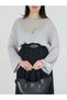 Mini Bouquet Embroidered Oversize Blouse - 13137 - Gray - 2