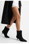 Debi Black Suede Heeled Boots