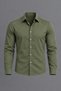 Men's Classic Collar Long Sleeve Buttoned Slim Fit Khaki Shirt