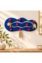 Wavy Design Wall Mounted 8-Piece Keychain Hanger – Navy Blue & Fuchsia