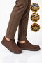 Brown Nubuck Genuine Leather Lace-Up Men's Casual Shoes 632911