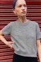 Women's Short Sleeve Crew Neck Premium Gray Sweatshirt