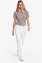 Women's Crew Neck Short Sleeve Soft Cream Knitwear Sweater - 6