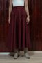 Burgundy Pleated Skirt with Bodice - 4