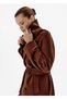 Double-Breasted Cut Brown Wool Coat - 3