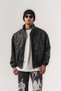 Shadowlock Leather Look Hidden Zipper Stand Collar Men's Jacket - 3