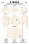 7 Piece 100% Cotton Newborn Hospital Discharge Set Ecru – Unisex Baby Clothing Set with Blanket
