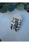 Plate dangle earrings (silver) - 2