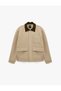 Classic Contrast Collar Long Sleeve Pocketed Buttoned Cashmere Jacket - 5