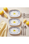 Lemon Patterned 19 cm 3-Piece Porcelain Kayık Plate Set - 3