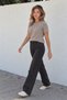 Women's Short Sleeve Crew Neck Basic Cream Sweater - 4