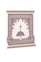 Plum Palace Pattern Velvet Prayer Rug with Pouch - 4