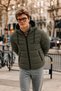 Men's Seasonal Hooded Khaki Thick Coat - 2