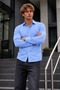 Men's Classic Collar Blue Premium Shirt - 5