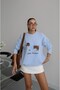 Baby Blue Dog Embroidered Soft Sweater - 4