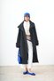 Women's Stand Collar Sleeve Button Detail Lined Oversize Cashmere Coat Smoked - 3