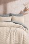 Double-Sided Quilted Single Bedspread Set Beige