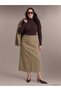 Peak New Season Beige Plus-Size Denim Skirt