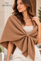 Camel Soft Textured Front Tie Women's Shoulder Shawl