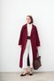 Women's Double Pocket Tie-Down Coat Plum - 2