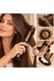 Wooden Look Round Hair Brush – Black Round Tip Toothed Blow-Dry and Styling Comb - 2