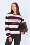 Women's Burgundy Crew Neck Newyork City Written Sweatshirt