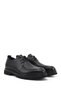 Men's Black Floater Laced Genuine Leather Classic Shoes - 3
