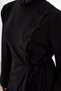 Women's Chinese Buttoned Stand Collar Suit Black - 5