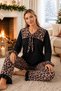 Bürümcük Knitted Long Sleeve Women's Pajama Set with Shoulder Piece and Tie Detail