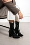 Vaghessa Ankle Women's Stretch Boots Pointed Toe 7 cm Thick Block Heel Side Zipper Stylish Boots