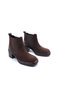 Genuine Suede Leather Brown 5 cm Thick Heeled Women's Chelsea Boots - 5