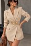 Women's Gold Buckle Wide Elastic Belt – Flexible Belt – Dress and Jacket Belt - 3