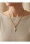 Kbc Gold Pole Star Figured Stone Chain Necklace