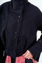 Women's Snap Detail High Collar Suit Navy Blue - 5
