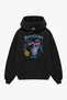 Star Crft Back Printed Oversize Unisex Black Hoodie - 2