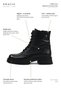 Women's Genuine Leather Lace-Up Zippered Boots Black Thick Non-Slip Sole Winter Ankle Boots - 5