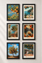6 Piece Amalfi Orange Garden Framed Painting Set Italy Posters Wall Decor Sixit23