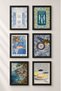 6 Piece Cat, Tile and Sardine Framed Painting Set Italy Posters Wall Decor Sixit25