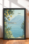 6 Piece Lemon Branches and Capri Framed Painting Set Italy Posters Wall Decor Sixmx34 - 3