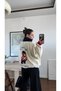 Women's Printed Plush Sweatshirt |   Women's Soft Textured Printed Sweatshirt - 3