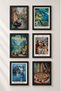 6 Piece Full Moon and Night Table Framed Painting Set Italy Posters Wall Decor Sixmx44