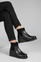 Genuine Leather Wedge Heeled Zippered Women's Boots - 4