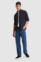 Men's Navy Blue Regular Fit 100% Cotton Long Sleeve Basic Shirt 50329685-Vr033 - 5