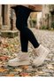 Sirius Women's Boots with Laces and Fur Inside, Beige Suede